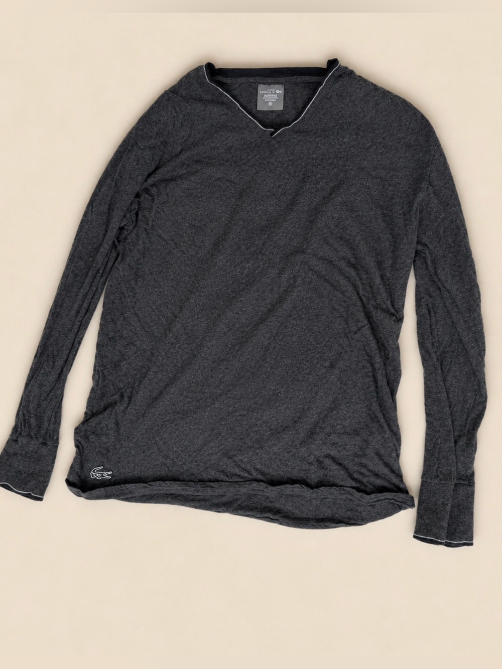 Lacoste Dark Gray Lightweight Long Sleeve Top